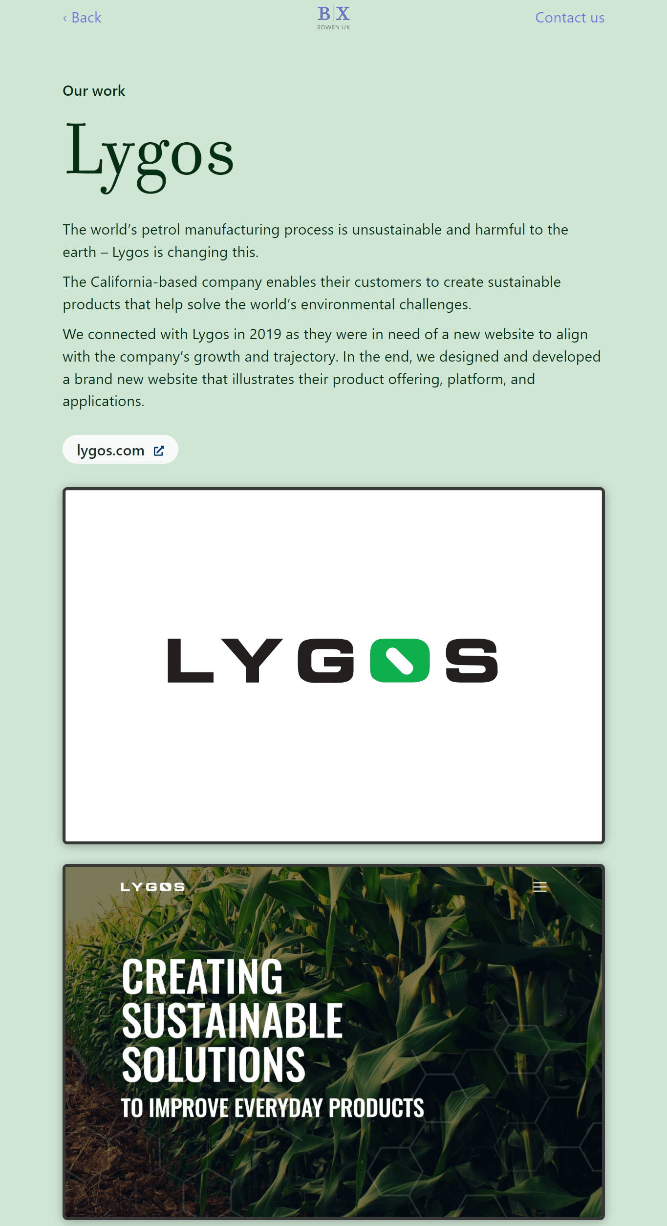 Bowen UX – Our Works – Single Page