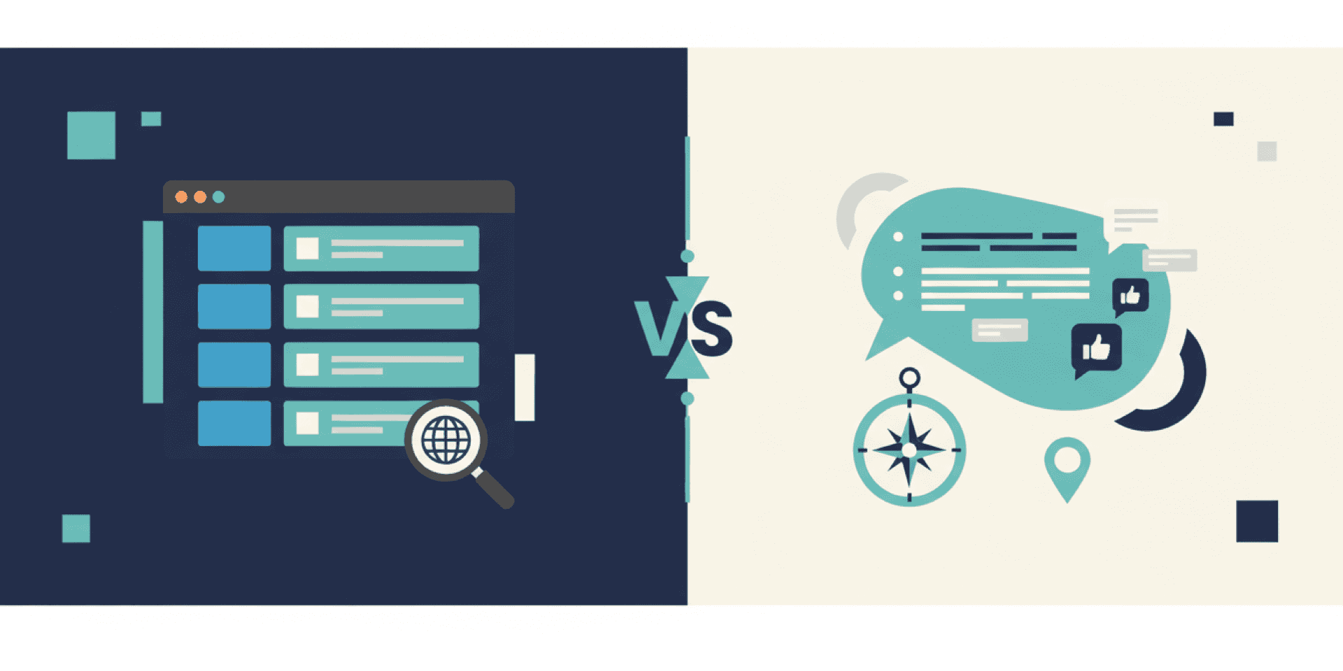 Split-tone illustration comparing traditional SEO and generative engine optimization